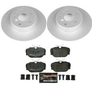 Land Rover Discovery Brake Kit - Rear - PowerStop - Genuine Geomet Coated Rotors + ECE-R90 Brake Pads - `99-`04