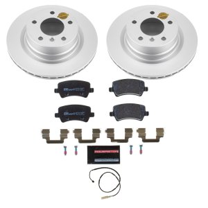 BMW 1 Series Brake Kit - Rear - PowerStop - Genuine Geomet Coated Rotors + ECE-R90 Certified Brake Pads - `10-`13
