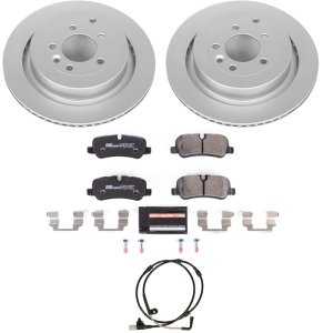 Land Rover LR3 Brake Pads + Rotors - Rear - PowerStop - Euro-Stop: GEOMET 360 Coated Rotors + ECE-R90 Certified Pads - `05-`09