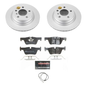 BMW 2 Series Brake Kit - Rear - PowerStop - Genuine Geomet Coated Rotors + ECE-R90 Certified Pads with Hardware - `14-`16