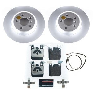 BMW 335i Brake Kit - Rear - PowerStop - Genuine Geomet Coated Rotors + ECE-R90 Certified Pads - `12-`15