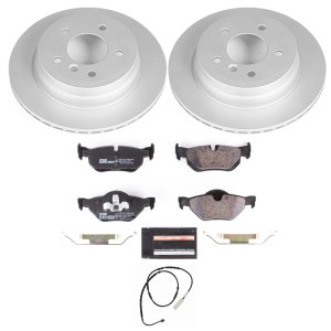 BMW X1 Brake Kit - Rear - PowerStop - Genuine Geomet Coated Rotors + ECE-R90 Certified Pads - `13-`15