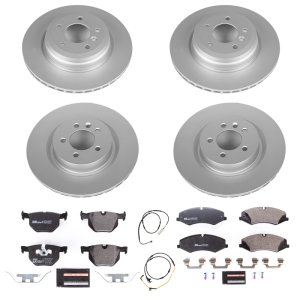 BMW X1 Brake Kit - Rear - PowerStop - Genuine Geomet Coated Rotors + ECE-R90 Certified Pads - `13-`15