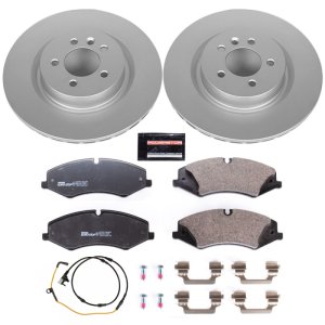 Land Rover Range Rover Sport Brake Pads + Rotors - Front - PowerStop - Euro-Stop: GEOMET Coated Rotors + ECE-R90 Pads - `14-`17