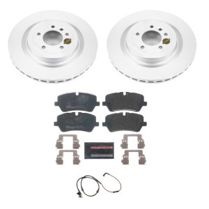Land Rover Range Rover Sport Brake Pads + Rotors - Rear - PowerStop - Euro-Stop: Genuine GEOMET Coated Rotors + ECE-R90 Pads + Sensors & Hardware - `14-`17 Land Rover Range Rover Sport Brake Pads + Rotors - Rear - PowerStop - Euro-Stop: Genuine GEOMET Coated Rotors + ECE-R90 Pads + Sensors & Hardware - `14-`17