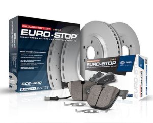 Audi TT Quattro Brake Kit - Rear - PowerStop - Genuine Geomet Coated Rotors + ECE-R90 Certified Pads - `16-`20