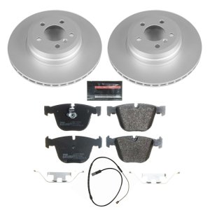 BMW X5 Brake Kit - Rear - PowerStop - Genuine Geomet Coated Rotors + ECE-R90 Certified Pads + Hardware Kit - `11-`18