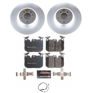BMW 335i Brake Kit - Front - PowerStop - Genuine Geomet Coated Rotors + ECE-R90 Certified Pads - `12-`15