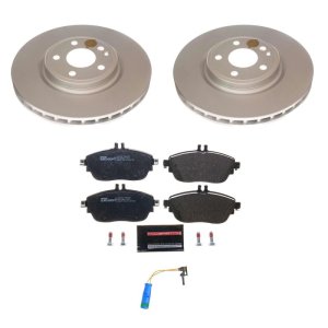 Infiniti QX30 Brake Kit - Front - PowerStop - Genuine Geomet Coated Rotors + ECE-R90 Brake Pads + Hardware Kit - `17-`19