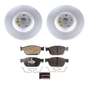 Volvo S60 Brake Kit - Front - PowerStop - Genuine Geomet Coated Rotors + ECE-R90 Certified Pads - `19-`22