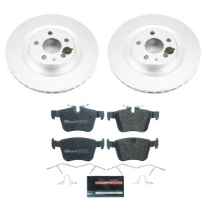 Volvo S60 Brake Kit - Rear - PowerStop - Genuine Geomet Coated Rotors + ECE-R90 Certified Pads - `19-`20