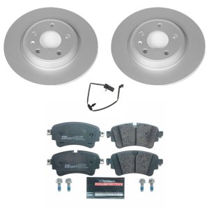 Audi A4 Brake Kit - Rear - PowerStop - Genuine Geomet Coated Rotors + ECE-R90 Certified Pads - `17-`19