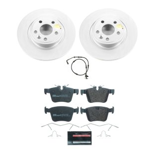 Land Rover Discovery Sport Brake Pads + Rotors - Rear - PowerStop - Euro-Stop Rotors (GEOMET 360 Coated) + ECE-R90 Pads - `18-`19