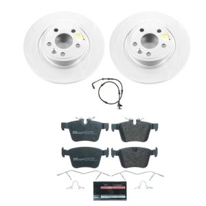 Land Rover Discovery Sport Brake Pads + Rotors - Rear - PowerStop - Euro-Stop Rotors (GEOMET 360 Coated) + ECE-R90 Pads - `18-`19