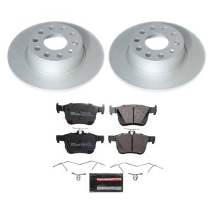 Volkswagen Jetta Brake Kit - Rear - PowerStop - Genuine Geomet Coated Rotors + ECE-R90 Certified Pads - `19-`21 Volkswagen Jetta Brake Kit - Rear - PowerStop - Genuine Geomet Coated Rotors + ECE-R90 Certified Pads - `19-`21
