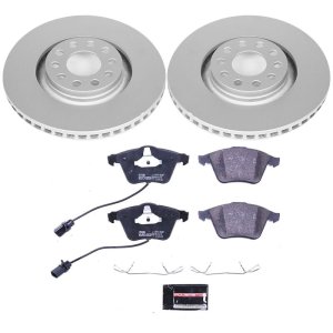 Audi A6 Brake Kit - Front - PowerStop - Genuine Geomet Coated Rotors + ECE-R90 Brake Pads - `02-`04