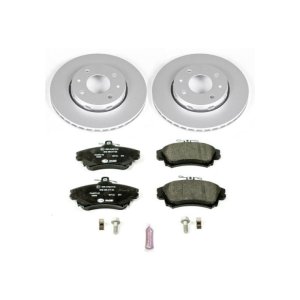 Volvo S40 Brake Kit - Front - PowerStop - Genuine Geomet Coated Rotors + ECE-R90 Certified Pads - `00-`04