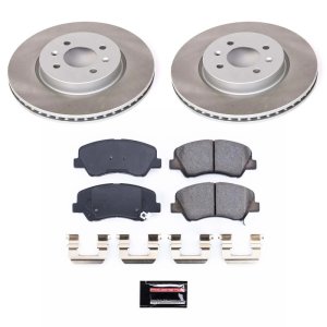 Volkswagen Jetta Brake Kit - Front + Rear - PowerStop - High-Carbon Coated Rotors + ECE-R90 Brake Pads - `04-`05