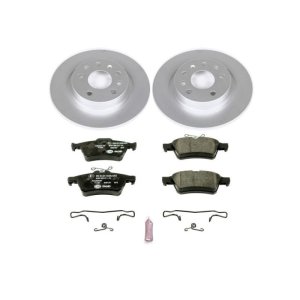 Saab 9-3 Brake Kit - Rear - PowerStop - Genuine Geomet Coated Rotors + ECE-R90 Certified Pads - `03-`11