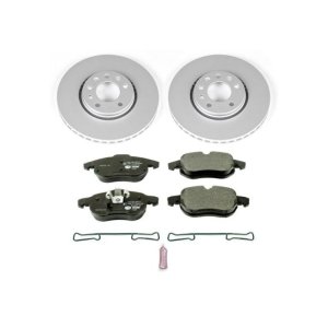 Saab 9-3 Brake Kit - Front - PowerStop - Euro-Stop, Genuine Geomet Coated Rotors, ECE-R90 Certified Pads - `03-`11