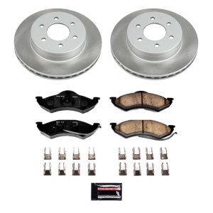 Saab 9-3 Brake Kit - Front + Rear - PowerStop - Euro-Stop High-Carbon Coated Rotors + ECE-R90 Brake Pads - `03-`11