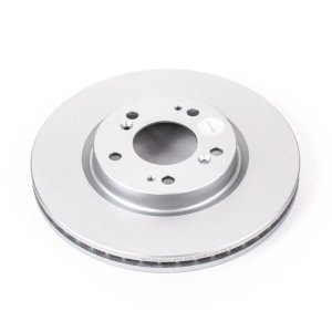 Mitsubishi Galant Brake Rotor (1) - Front - PowerStop - Evolution Geomet Coated - Silver - `04-`09