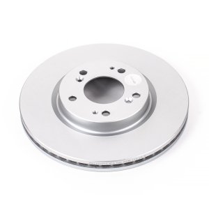 Mitsubishi Galant Brake Rotor (1) - Front - PowerStop - Evolution Geomet Coated - Silver - `04-`09