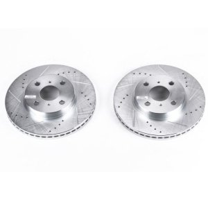 Scion xA Brake Rotors (2) - Front - PowerStop - Evolution Drilled & Slotted - `04-`06
