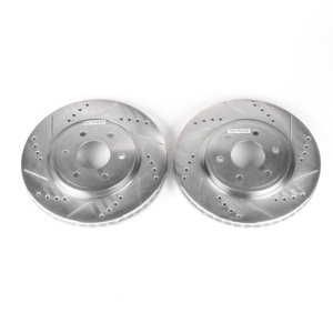 Nissan Frontier Brake Rotors (2) - Front - PowerStop - Evolution Drilled & Slotted - Silver - `05-`19 Nissan Frontier Brake Rotors (2) - Front - PowerStop - Evolution Drilled & Slotted - Silver - `05-`19