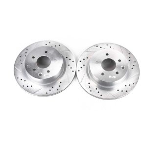 Infiniti M45 Brake Rotor (2) - Rear - PowerStop - Evolution Drilled & Slotted - Silver - `06-`10