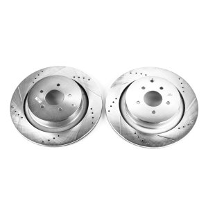 Infiniti FX50 Brake Rotors (2) - Rear - PowerStop - Evolution Drilled & Slotted - `09-`13