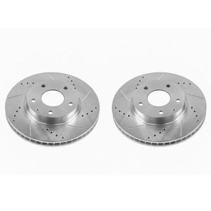 Mazda 3 Brake Rotors (2) - Front - PowerStop - Evolution Drilled & Slotted - Silver - `14-`16 Mazda 3 Brake Rotors (2) - Front - PowerStop - Evolution Drilled & Slotted - Silver - `14-`16