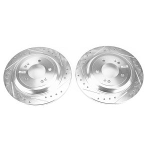 Kia Sportage Brake Rotors (2) - Front - PowerStop - Evolution Drilled & Slotted - Silver - `18-`19