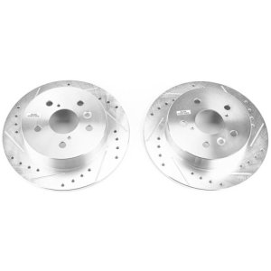Toyota Camry Brake Rotors (2) - Rear - PowerStop - Evolution Drilled & Slotted - `18-`19
