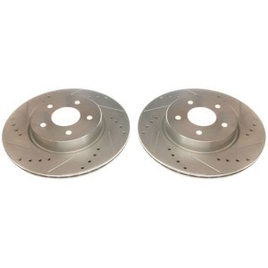 Infiniti QX50 Brake Rotors (2) - Rear - PowerStop - Evolution Drilled & Slotted - Silver - `19-`20