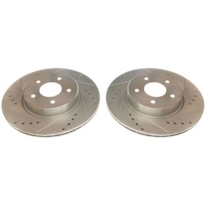 Infiniti QX50 Brake Rotors (2) - Rear - PowerStop - Evolution Drilled & Slotted - Silver - `19-`20