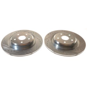 Subaru Ascent Brake Rotor (2) - Rear - PowerStop - Evolution Drilled & Slotted - Silver - `19-`20
