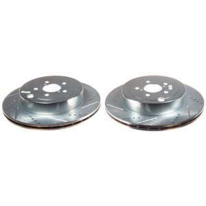 Toyota GR86 Brake Rotor (2) - Rear - PowerStop - Evolution Drilled & Slotted Zinc Plated - `19-`20