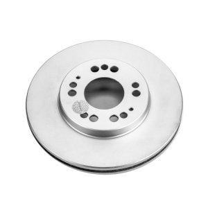 Mitsubishi Galant Brake Rotor (1) - Front - PowerStop - Evolution Geomet Coated - Silver - `99-`00