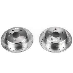 Lexus ES300 Brake Rotors (2) - Rear - PowerStop - Evolution Drilled & Slotted - `97-`01