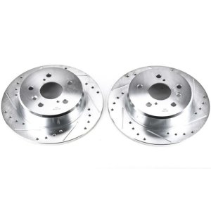 Lexus RX300 Brake Rotors (2) - Rear - PowerStop - Evolution Drilled & Slotted - `99-`03