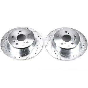 Lexus RX300 Brake Rotors (2) - Rear - PowerStop - Evolution Drilled & Slotted - `99-`03