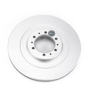 Mitsubishi Montero Brake Rotor (1) - Front - PowerStop - Evolution Geomet Coated - Silver - `00-`04