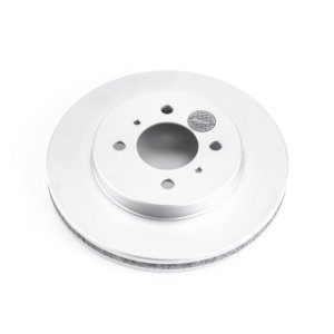 Mitsubishi Mirage Brake Rotor (1) - Front - PowerStop - Evolution Geomet Coated - Silver - `98-`02