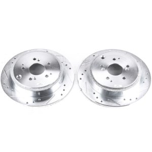 Acura MDX Brake Rotors (2) - Rear - PowerStop - Evolution Drilled & Slotted - `01-`06