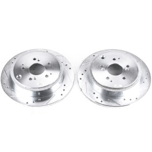 Acura MDX Brake Rotors (2) - Rear - PowerStop - Evolution Drilled & Slotted - `01-`06