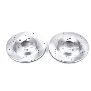 Honda Odyssey Brake Rotors (2) - Front - PowerStop - Evolution Drilled & Slotted - `05-`10