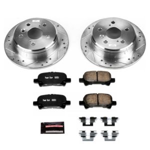 Toyota Camry Brake Kit - Rear - PowerStop - Drilled & Slotted Rotors + Carbon-Fiber Ceramic Pads - `00-`01