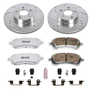 Subaru Forester Brake Kit - Front - PowerStop - Drilled & Slotted Rotors + Carbon-Fiber Ceramic Pads - `98-`02