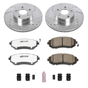 Saab 9-2X Brake Kit - Front - PowerStop - Drilled & Slotted Rotors + Carbon-Fiber Ceramic Pads - `05-`06